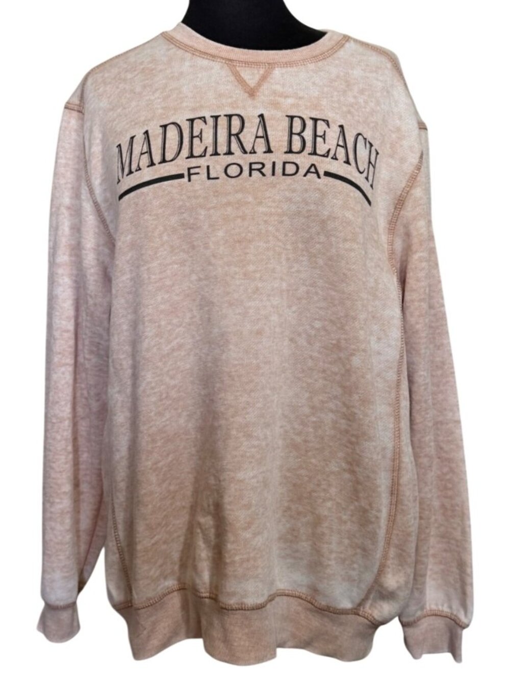 Comfort Authentic Brand Madeira Beach Florida Acid-Wash Sweatshirt Women Size L